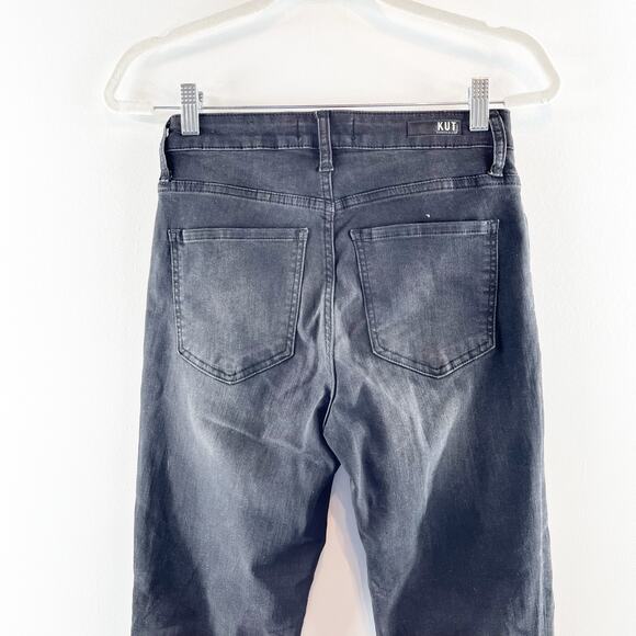 Kut from the Kloth Fab Ab Rachel High Rise Button Fly Mom Jeans Black 0 - Picture 9 of 11